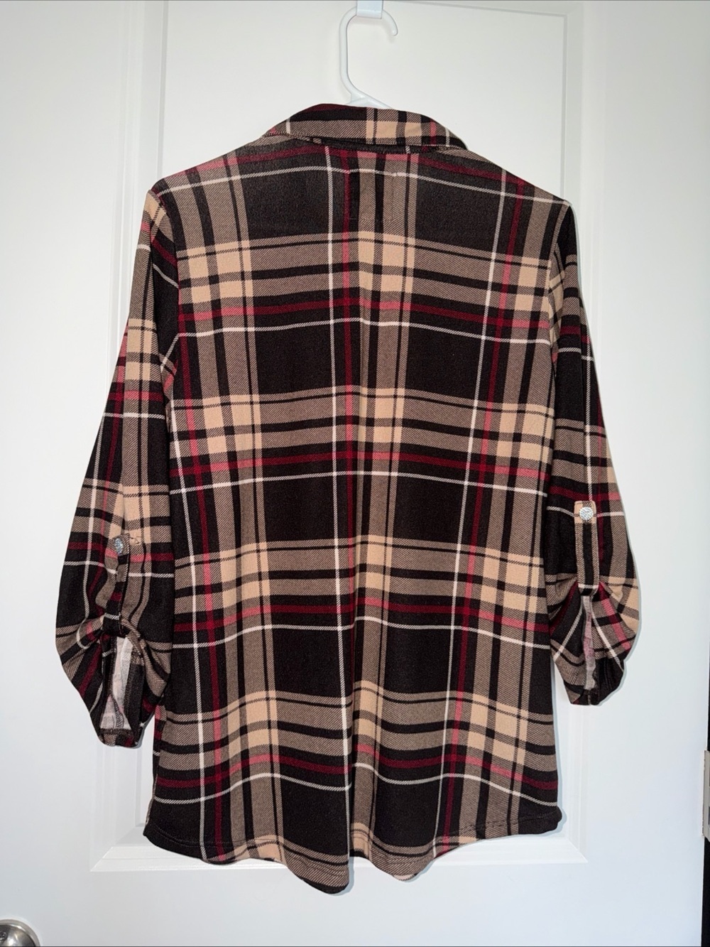 New York Laundry Black and Tan Plaid Button-Down Shirt - Picture 3 of 5